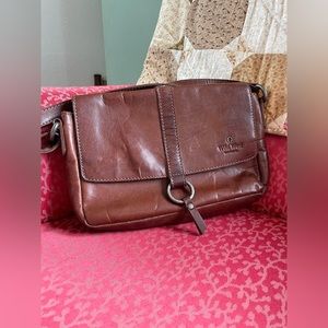 Wild West Los Angeles Crossbody Purse, Genuine Leather, Cognac